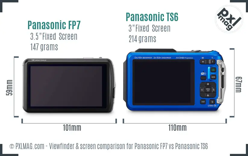 Panasonic FP7 vs Panasonic TS6 Screen and Viewfinder comparison