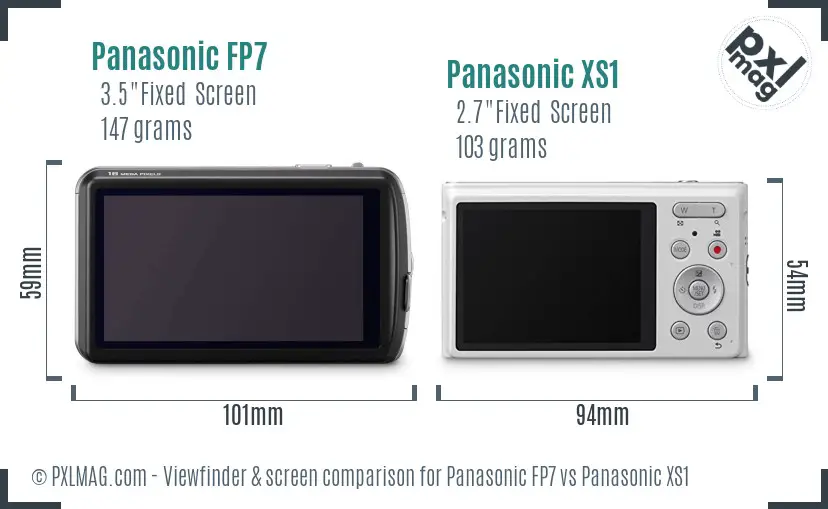 Panasonic FP7 vs Panasonic XS1 Screen and Viewfinder comparison