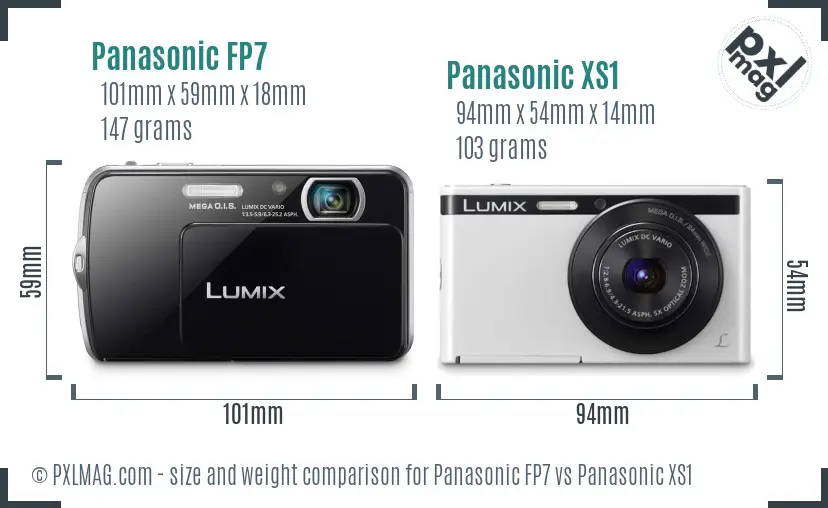 Panasonic FP7 vs Panasonic XS1 size comparison