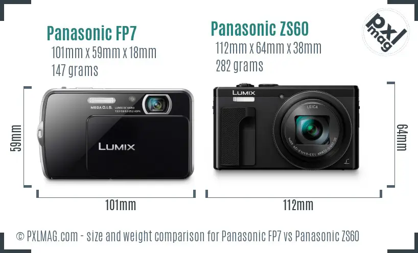 Panasonic FP7 vs Panasonic ZS60 size comparison