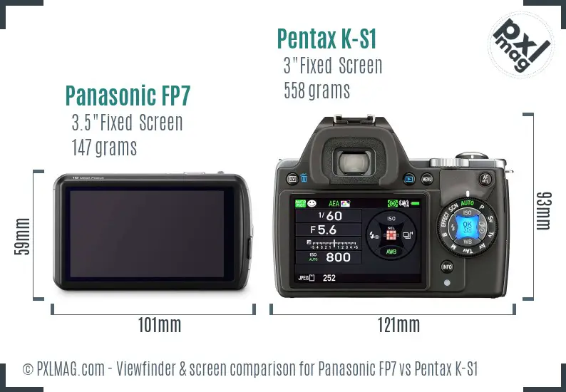 Panasonic FP7 vs Pentax K-S1 Screen and Viewfinder comparison