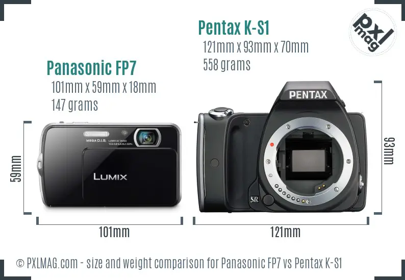 Panasonic FP7 vs Pentax K-S1 size comparison