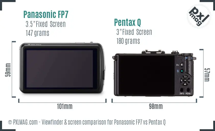 Panasonic FP7 vs Pentax Q Screen and Viewfinder comparison