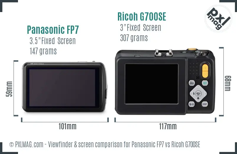 Panasonic FP7 vs Ricoh G700SE Screen and Viewfinder comparison Panasonic FP7 vs Ricoh G700SE Screen and Viewfinder comparison