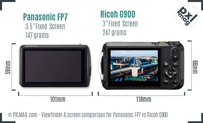 Panasonic FP7 vs Ricoh G900 Screen and Viewfinder comparison