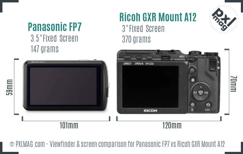 Panasonic FP7 vs Ricoh GXR Mount A12 Screen and Viewfinder comparison Panasonic FP7 vs Ricoh GXR Mount A12 Screen and Viewfinder comparison