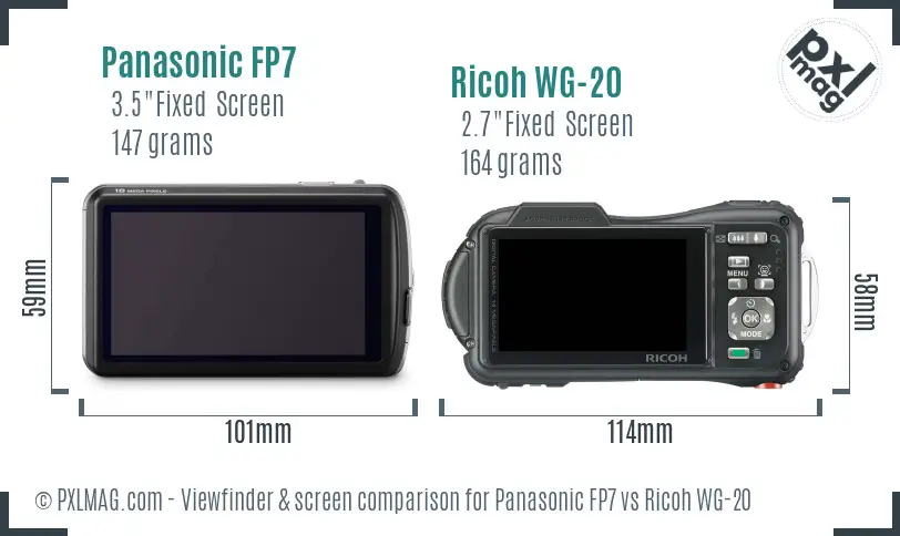 Panasonic FP7 vs Ricoh WG-20 Screen and Viewfinder comparison Panasonic FP7 vs Ricoh WG-20 Screen and Viewfinder comparison