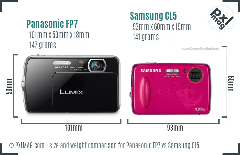 Panasonic FP7 vs Samsung CL5 size comparison