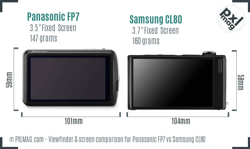 Panasonic FP7 vs Samsung CL80 Screen and Viewfinder comparison
