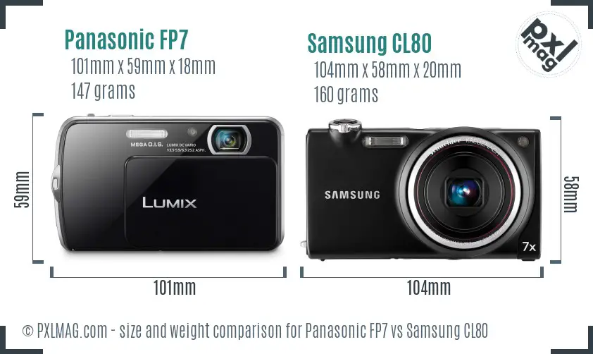 Panasonic FP7 vs Samsung CL80 size comparison