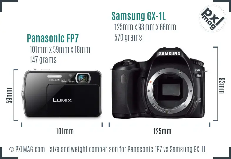 Panasonic FP7 vs Samsung GX-1L size comparison