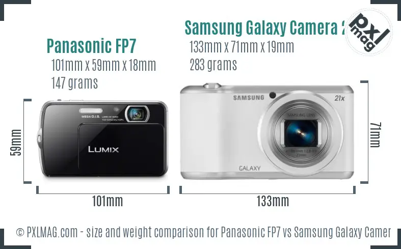 Panasonic FP7 vs Samsung Galaxy Camera 2 size comparison Panasonic FP7 vs Samsung Galaxy Camera 2 size comparison