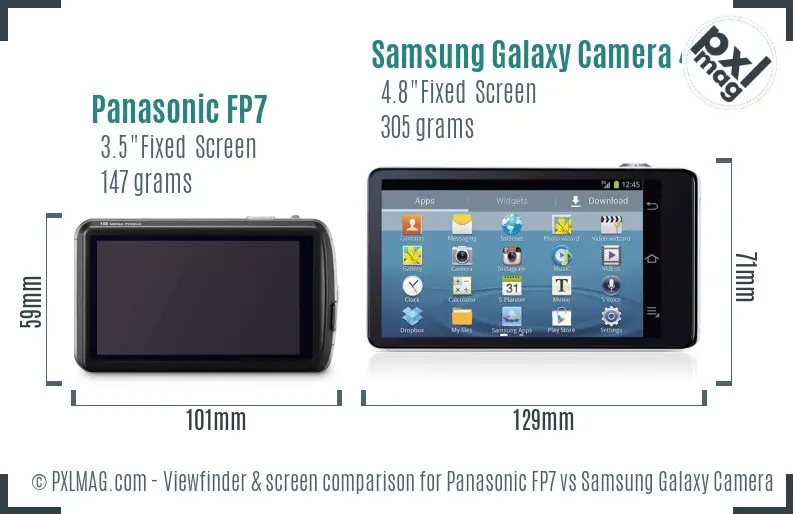 Panasonic FP7 vs Samsung Galaxy Camera 4G Screen and Viewfinder comparison