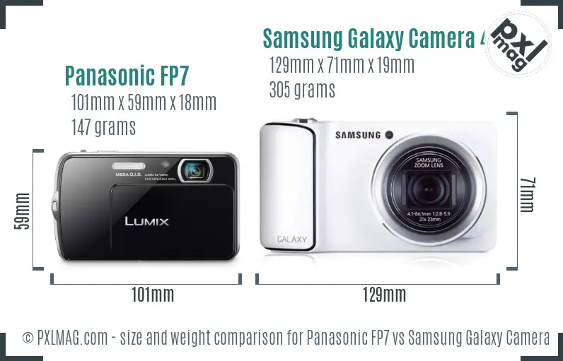 Panasonic FP7 vs Samsung Galaxy Camera 4G size comparison Panasonic FP7 vs Samsung Galaxy Camera 4G size comparison