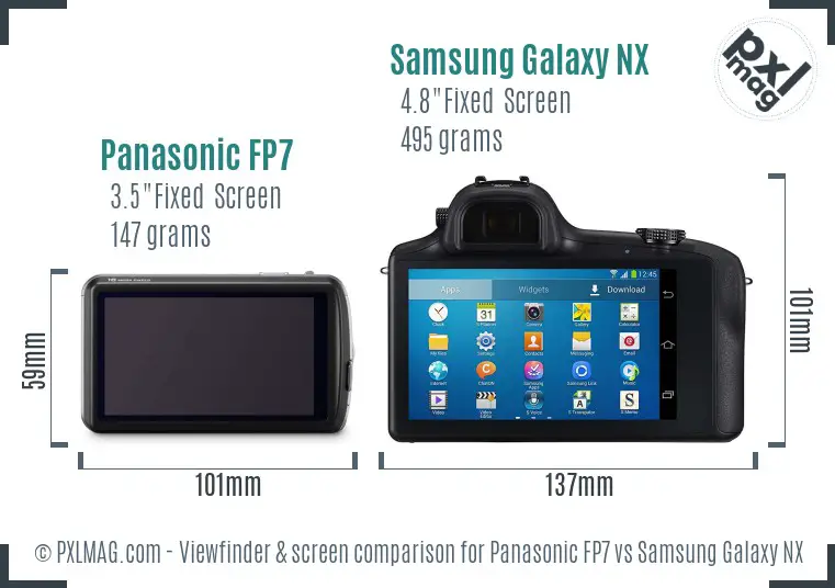 Panasonic FP7 vs Samsung Galaxy NX Screen and Viewfinder comparison