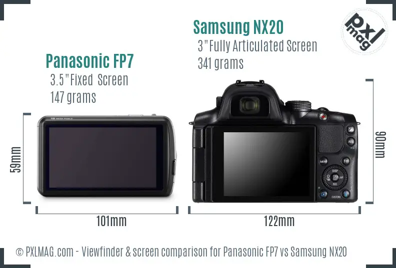 Panasonic FP7 vs Samsung NX20 Screen and Viewfinder comparison