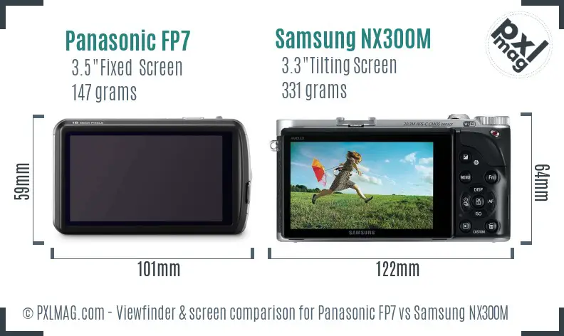 Panasonic FP7 vs Samsung NX300M Screen and Viewfinder comparison