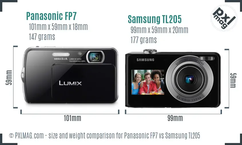 Panasonic FP7 vs Samsung TL205 size comparison Panasonic FP7 vs Samsung TL205 size comparison