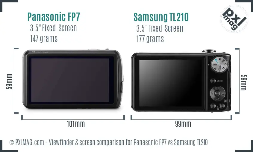 Panasonic FP7 vs Samsung TL210 Screen and Viewfinder comparison Panasonic FP7 vs Samsung TL210 Screen and Viewfinder comparison