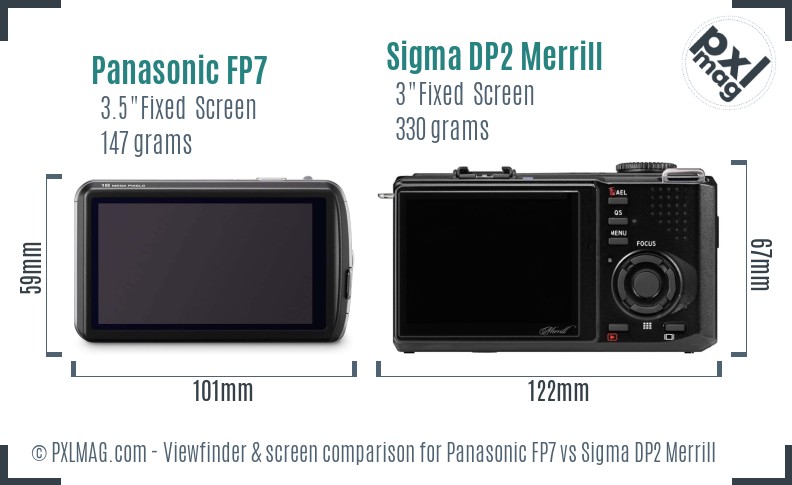 Panasonic FP7 vs Sigma DP2 Merrill Screen and Viewfinder comparison
