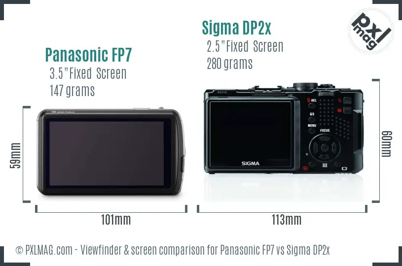 Panasonic FP7 vs Sigma DP2x Screen and Viewfinder comparison