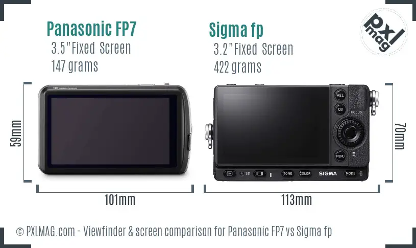 Panasonic FP7 vs Sigma fp Screen and Viewfinder comparison Panasonic FP7 vs Sigma fp Screen and Viewfinder comparison