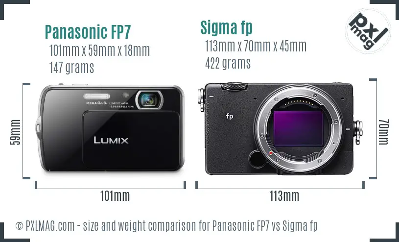 Panasonic FP7 vs Sigma fp size comparison Panasonic FP7 vs Sigma fp size comparison