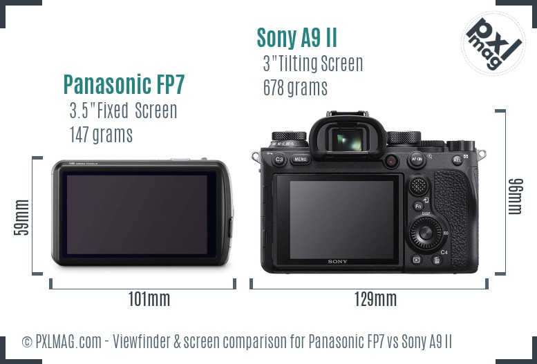 Panasonic FP7 vs Sony A9 II Screen and Viewfinder comparison