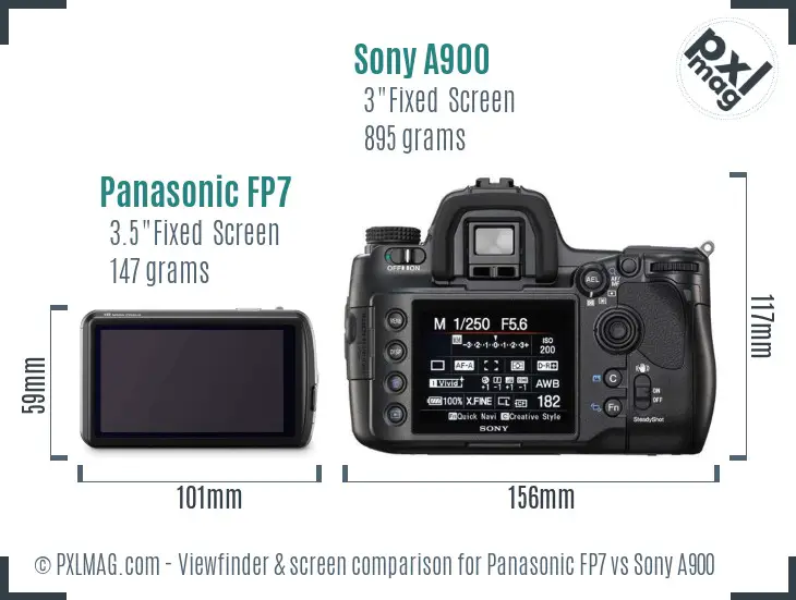 Panasonic FP7 vs Sony A900 Screen and Viewfinder comparison