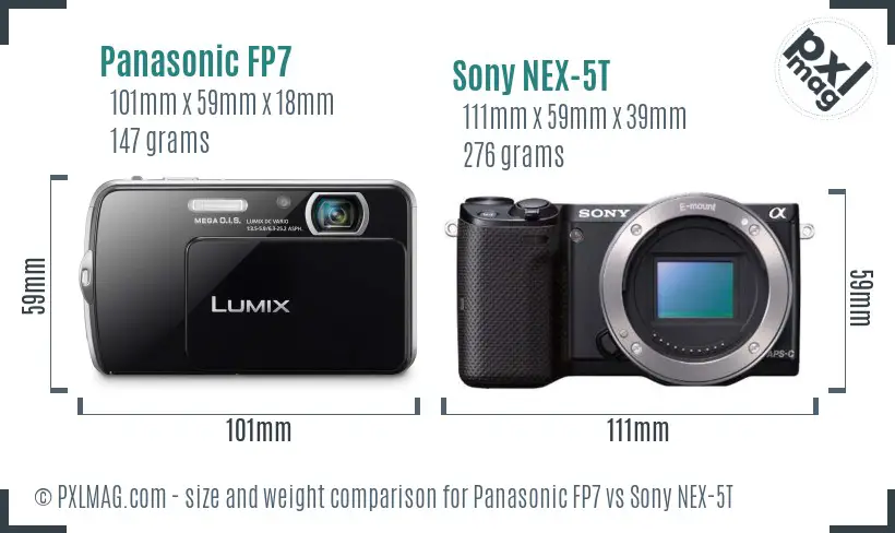 Panasonic FP7 vs Sony NEX-5T size comparison