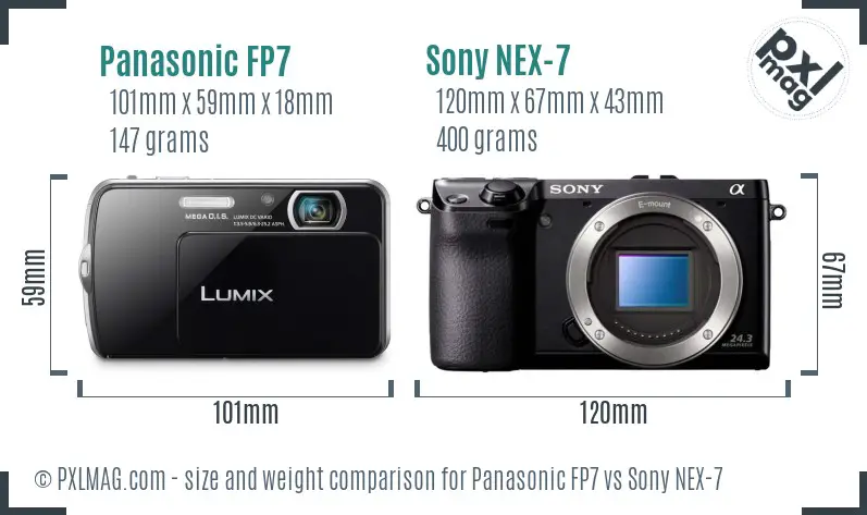 Panasonic FP7 vs Sony NEX-7 size comparison