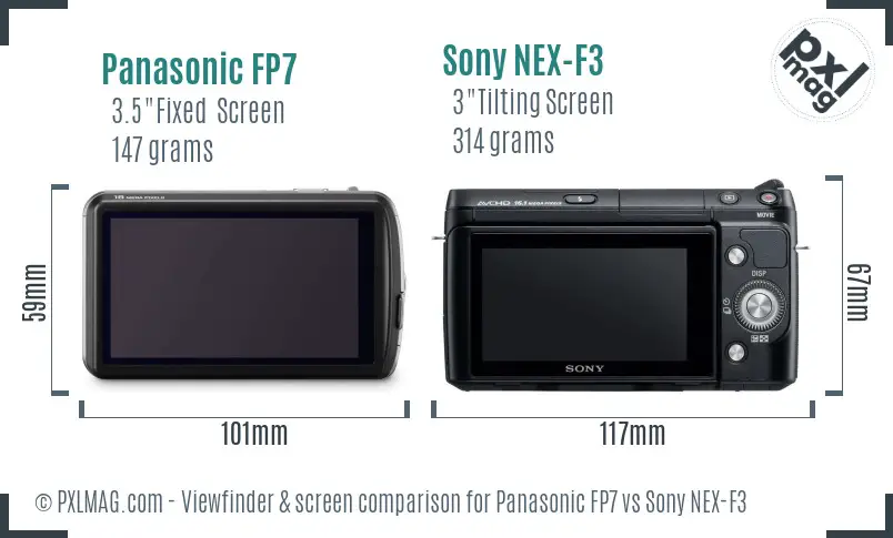 Panasonic FP7 vs Sony NEX-F3 Screen and Viewfinder comparison