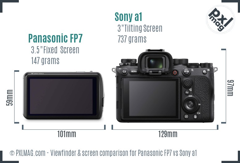 Panasonic FP7 vs Sony a1 Screen and Viewfinder comparison