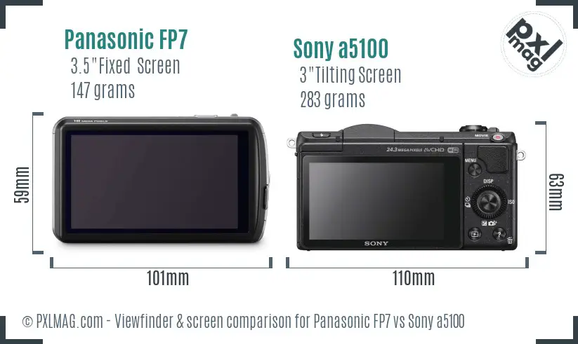 Panasonic FP7 vs Sony a5100 Screen and Viewfinder comparison
