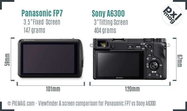 Panasonic FP7 vs Sony A6300 Screen and Viewfinder comparison