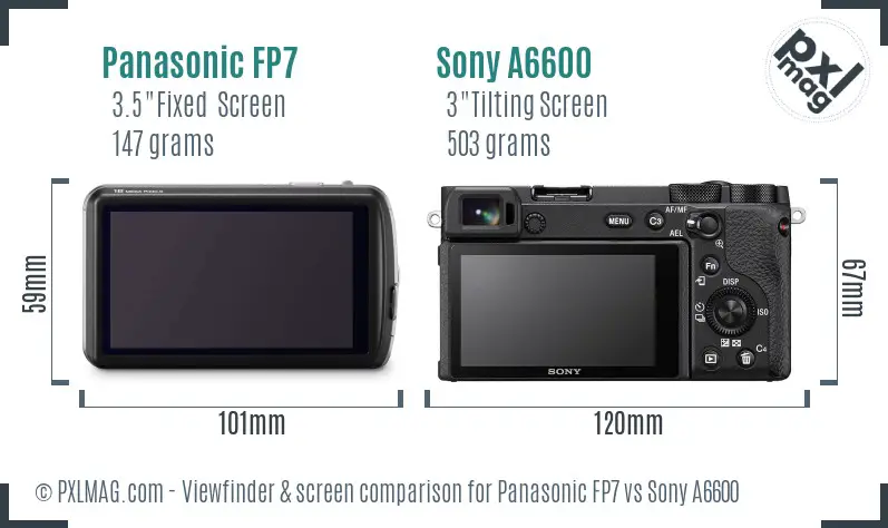 Panasonic FP7 vs Sony A6600 Screen and Viewfinder comparison