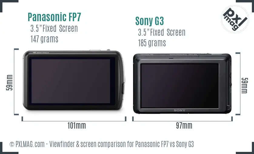 Panasonic FP7 vs Sony G3 Screen and Viewfinder comparison