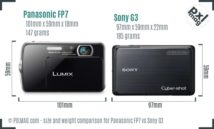 Panasonic FP7 vs Sony G3 size comparison