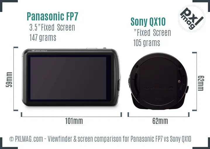 Panasonic FP7 vs Sony QX10 Screen and Viewfinder comparison
