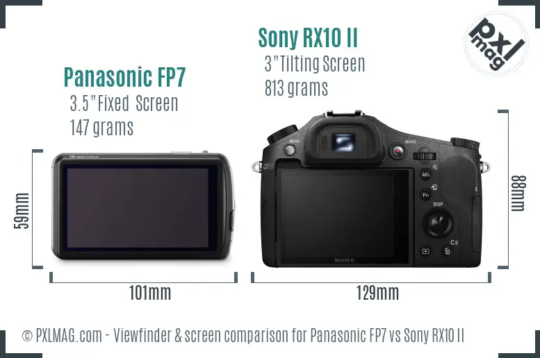 Panasonic FP7 vs Sony RX10 II Screen and Viewfinder comparison