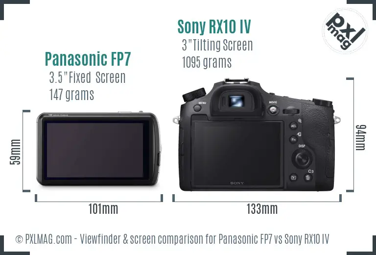 Panasonic FP7 vs Sony RX10 IV Screen and Viewfinder comparison