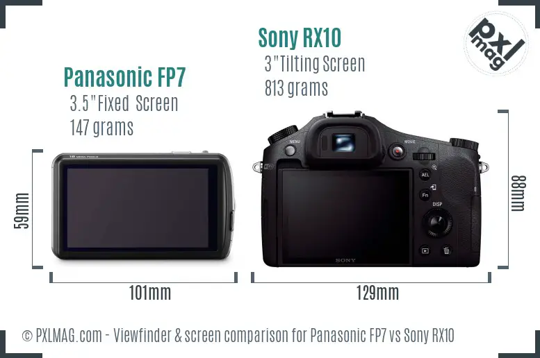 Panasonic FP7 vs Sony RX10 Screen and Viewfinder comparison