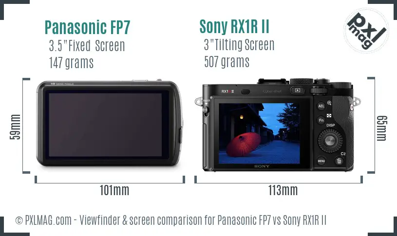 Panasonic FP7 vs Sony RX1R II Screen and Viewfinder comparison