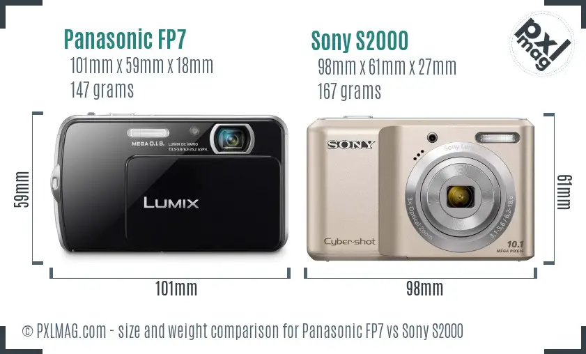Panasonic FP7 vs Sony S2000 size comparison