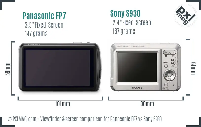 Panasonic FP7 vs Sony S930 Screen and Viewfinder comparison Panasonic FP7 vs Sony S930 Screen and Viewfinder comparison