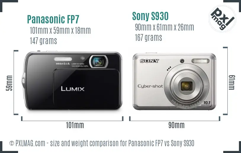 Panasonic FP7 vs Sony S930 size comparison Panasonic FP7 vs Sony S930 size comparison