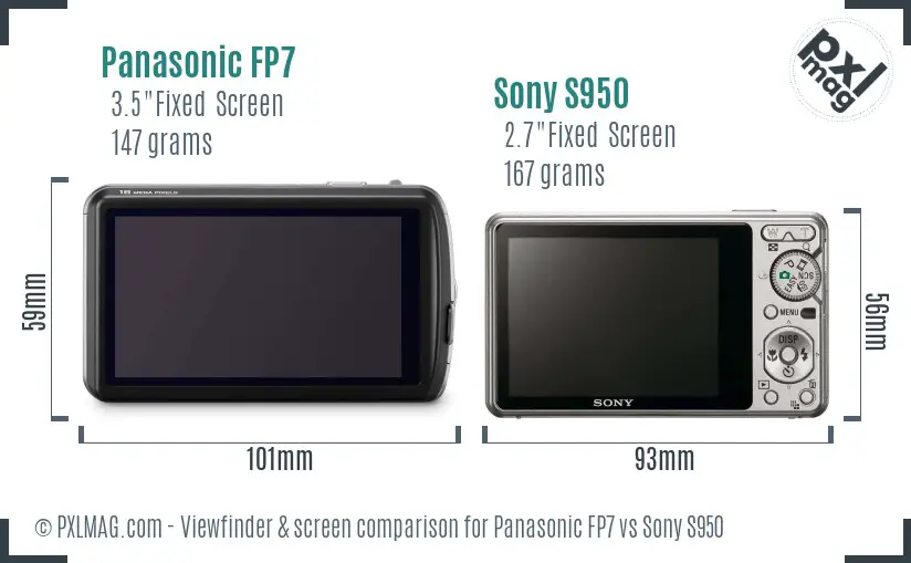 Panasonic FP7 vs Sony S950 Screen and Viewfinder comparison