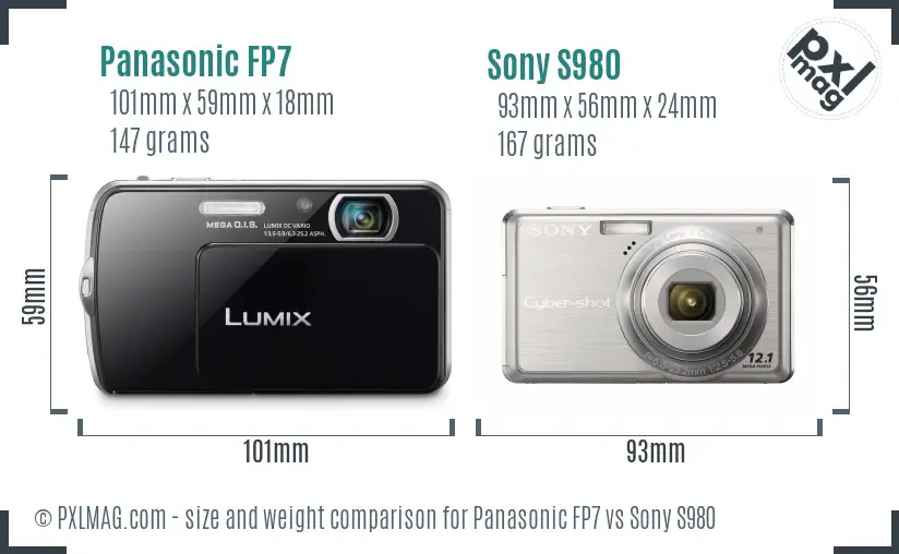 Panasonic FP7 vs Sony S980 size comparison