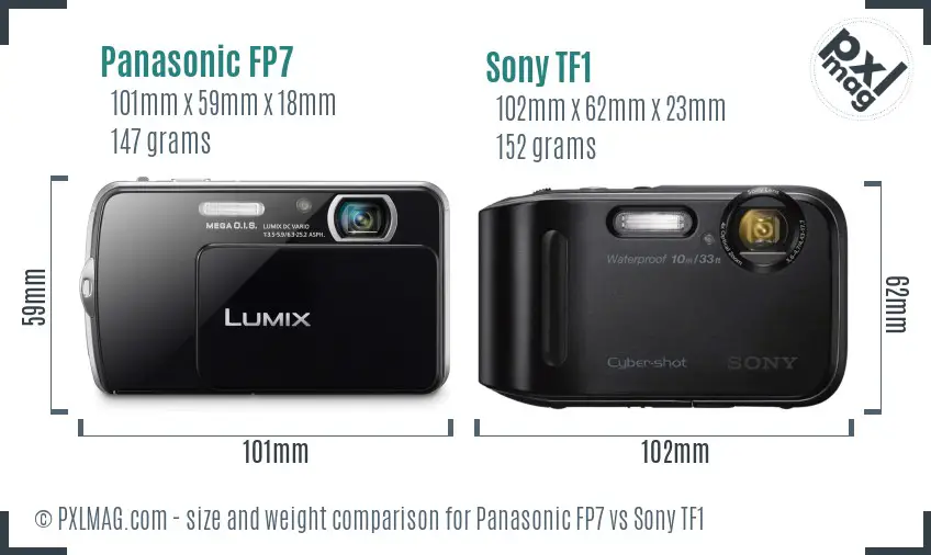 Panasonic FP7 vs Sony TF1 size comparison