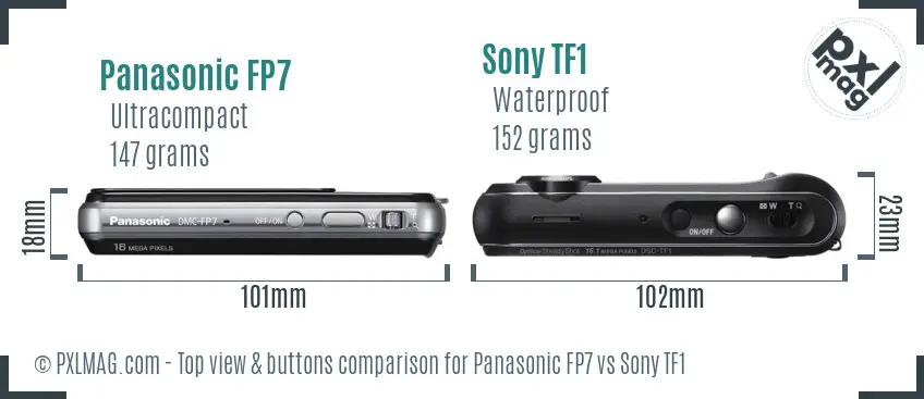 Panasonic FP7 vs Sony TF1 top view buttons comparison